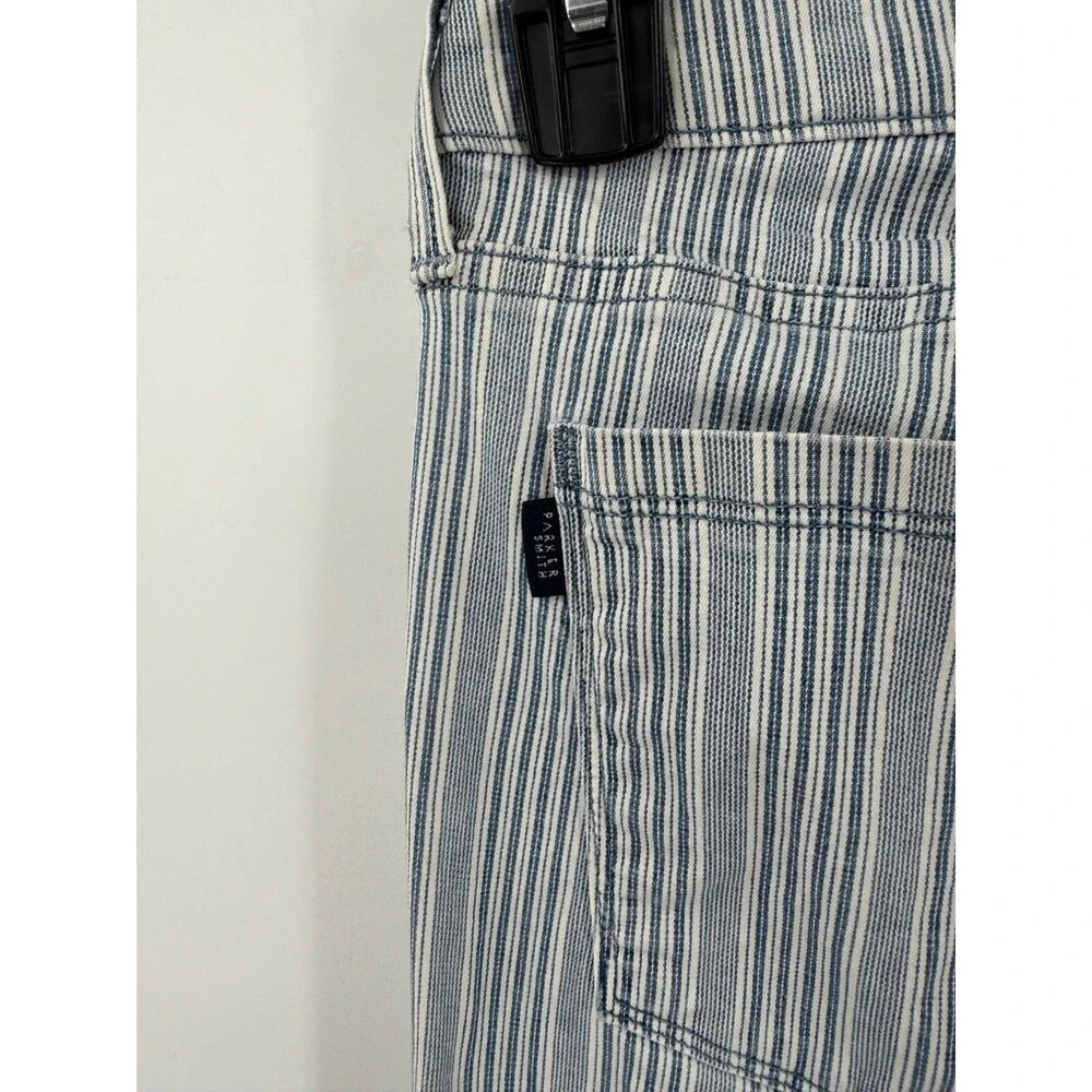 Parker Smith Womens Conductor Striped Raw Hem Jeans Size 29 Blue White